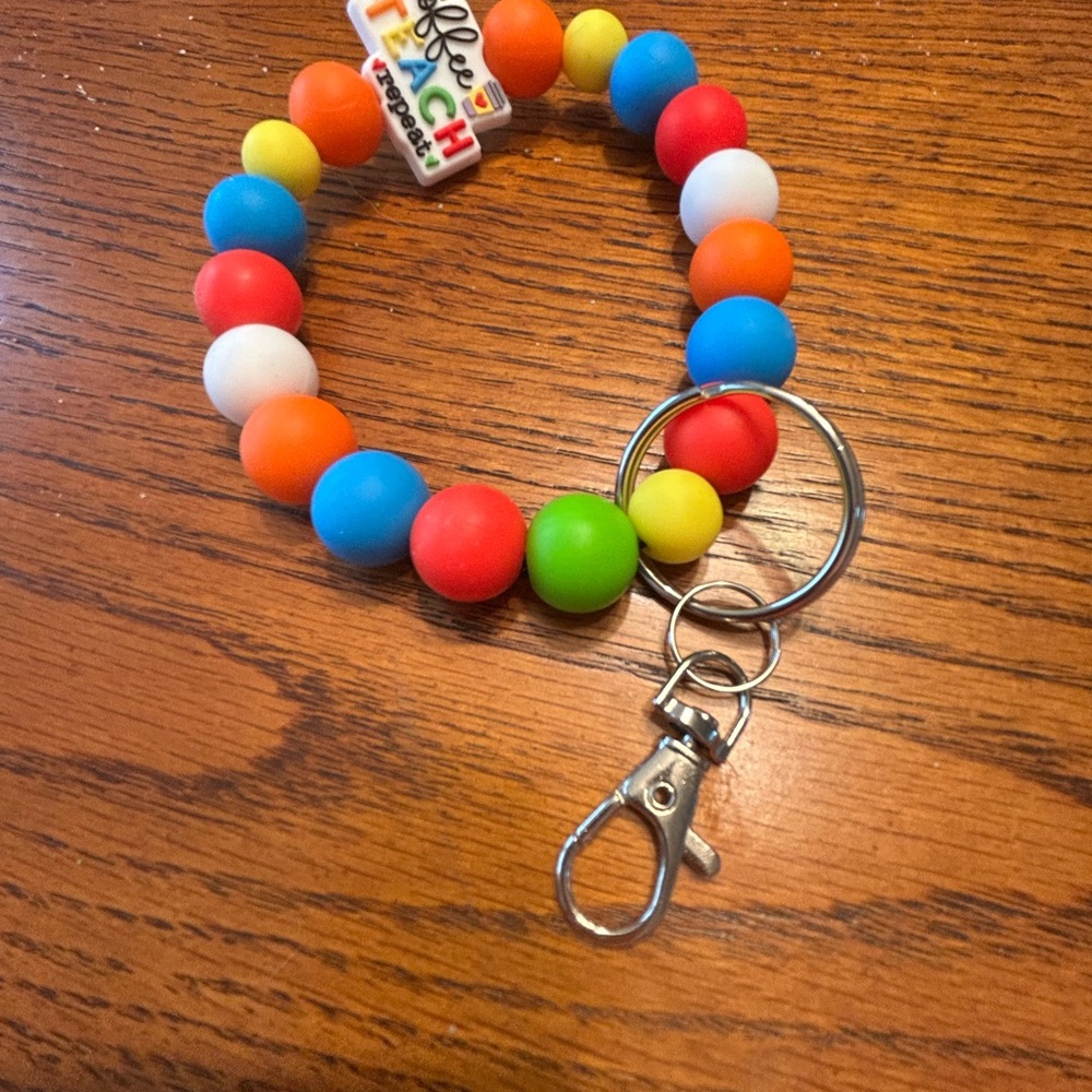 Colorful Beaded Keychain Bracelet